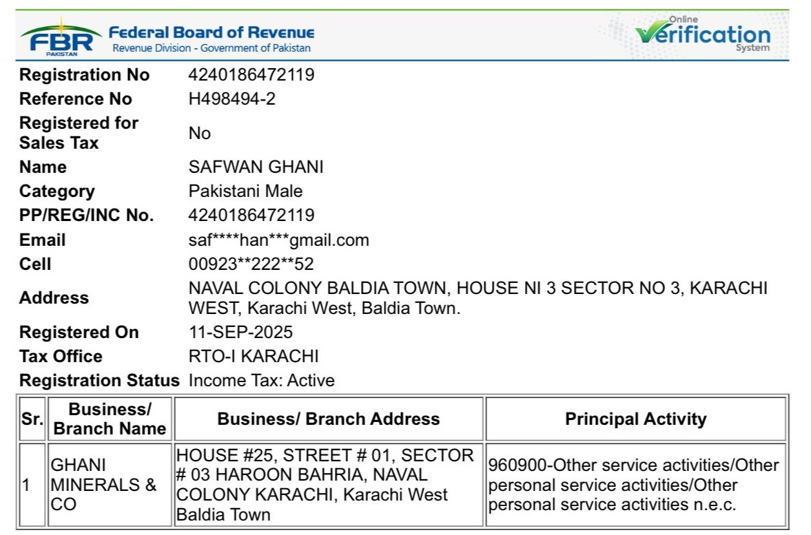 Ghani Mineral Certified